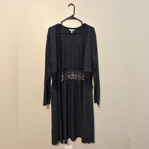 Dark gray knee length jacket